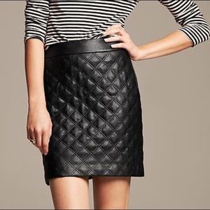 Banana Republic Quilted Faux Leather Mini Skirt